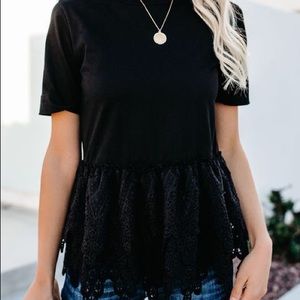 Black eyelet shirt